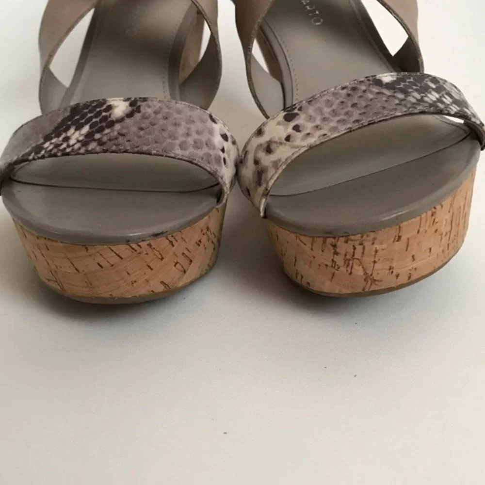 Franco Sarto Tan Shania Wedge Sandals Size 8.5